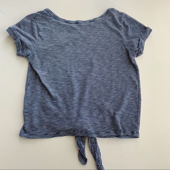 Blue and White Striped Tee with Knot - Picture 3 of 4